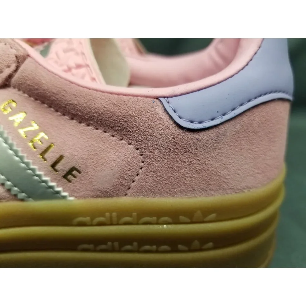 Adidas Gazelle Bold J Sneakers Suede Pink Silver Girls Size 4.5 DISPLAY MODEL! - Picture 7 of 15